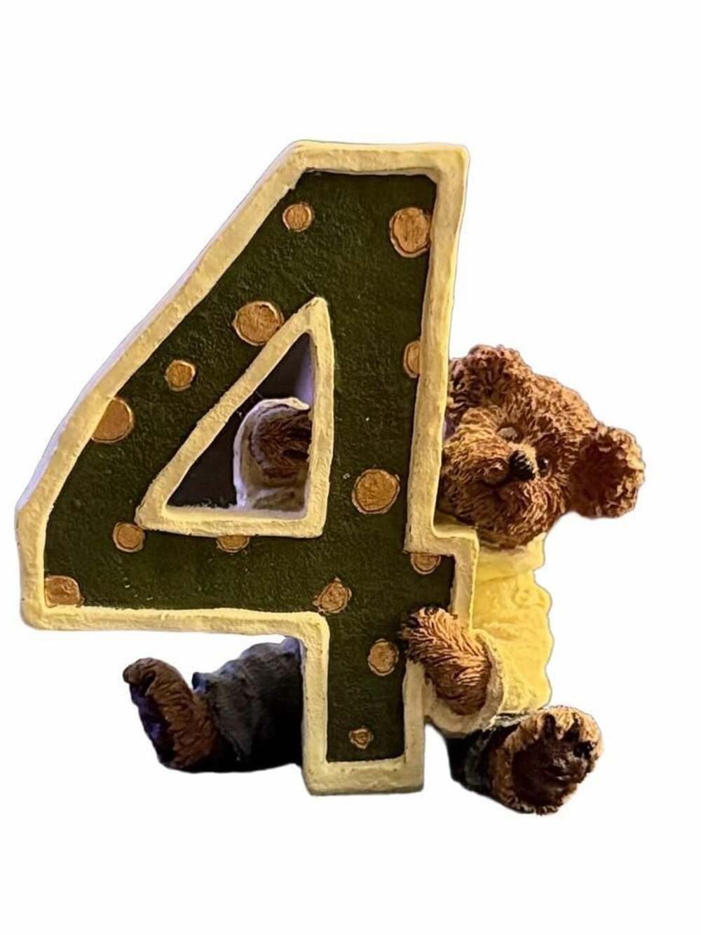 Vintage Boyds Bears Age 4 Bearstone Figurine Milestone Birthday Decor